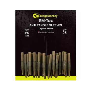 RIDGEMONKEY ANTI TANGLE SLEEVES ORGANIC BROWN 25mm [RMT110]