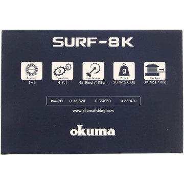 CARRETE FIJO OKUMA SURF 8K SURFCASTING [SURF-8K]