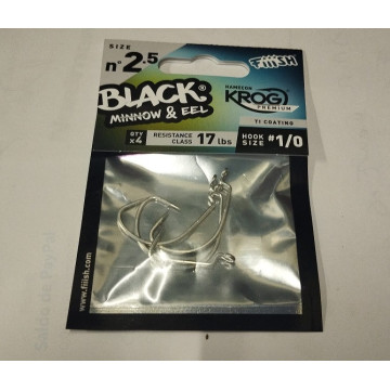 Black Minnow 105 Size 2.5 - VMC Hook Texas 1/0 (4 Unidades) [BM3054]
